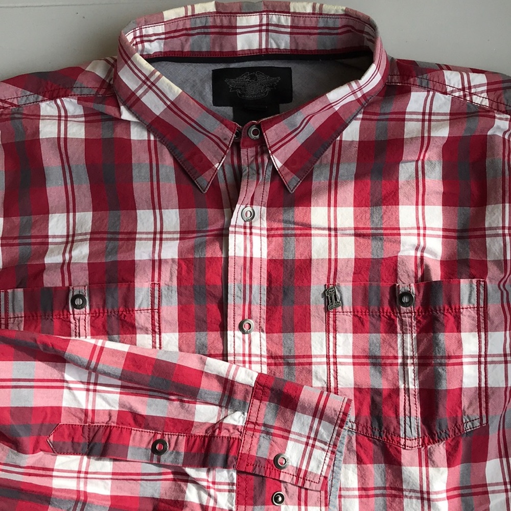 HARLEY-DAVIDSON Metal Snap Button Down Shirt